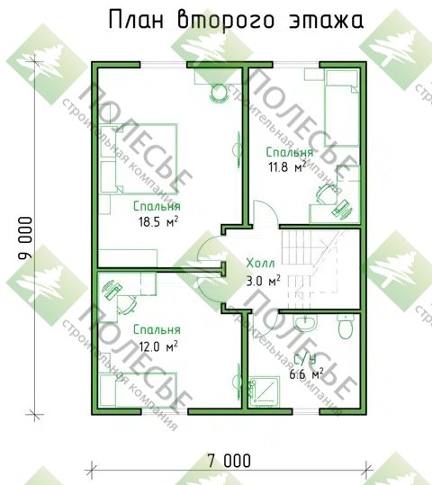 Каркасный дом Киров 7x9