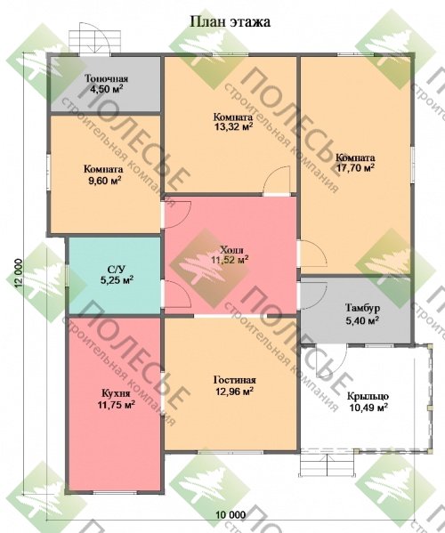 Каркасный дом Идеал 10х12