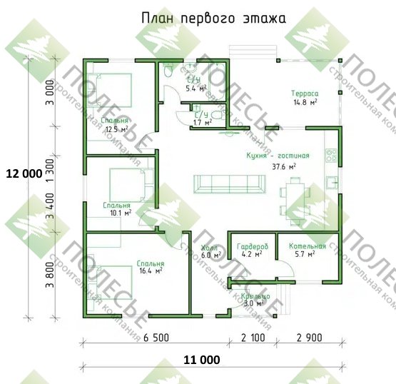 Каркасный дом Цна 11x12