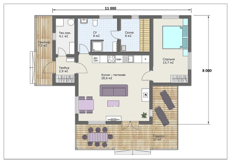 Каркасный дом Стиляга 10х11 Каркасный дом Стиляга 10х11