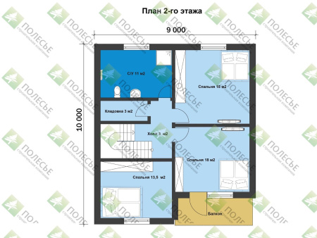 Каркасный дом Слобода 10x9