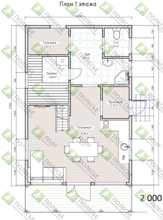 Каркасная баня Орбита Макси 6х11