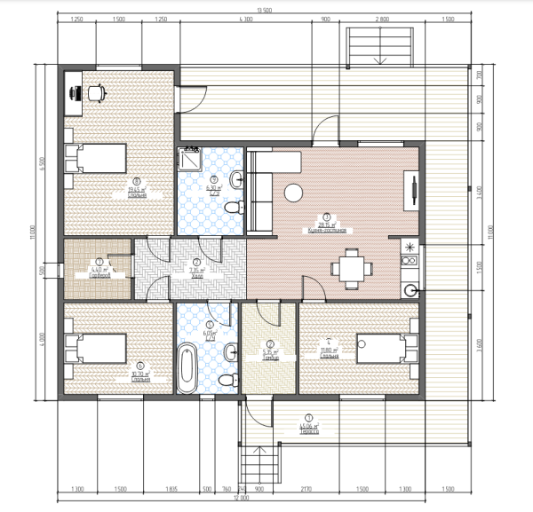 Каркасный дом Пелагея 12x11 Каркасный дом Пелагея 12x11