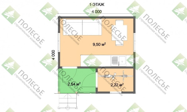 Каркасный дом Малыш - 1 4x4