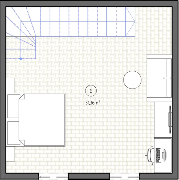 Каркасный дом Барн 6x6