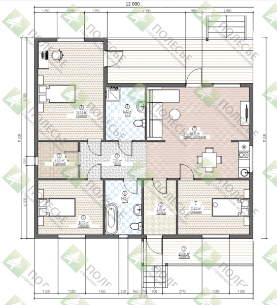 Каркасный дом Пелагея 12x11