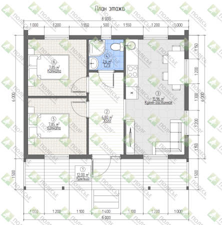 Каркасный дом Карелия 6x8
