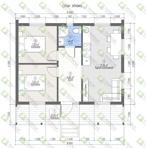 Каркасный дом Карелия 6x8