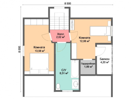 Каркасный дом Канцлер 8х8