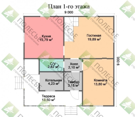 Каркасный дом Волга 9х9