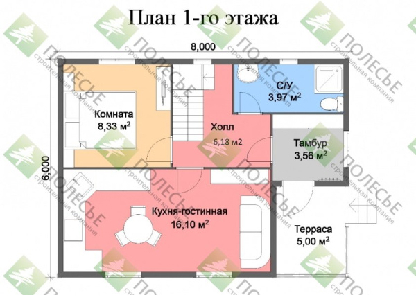 Дачный дом Престиж-2 6х8