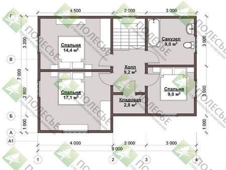 Каркасный дом Подмосковье - 3 7х9