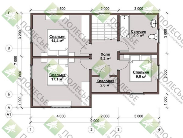Каркасный дом Подмосковье - 3 7х9