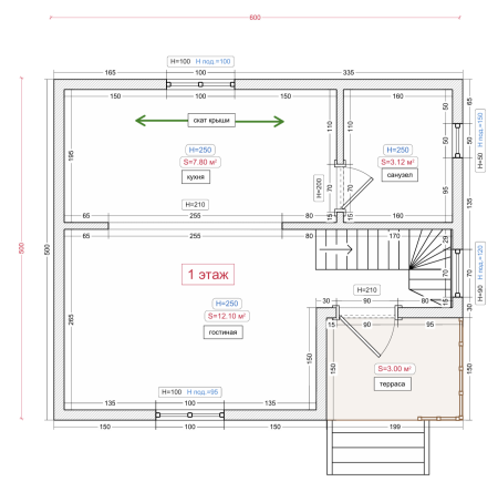 Каркасный дом Лидер-3 6x5 Каркасный дом Лидер-3 6x5