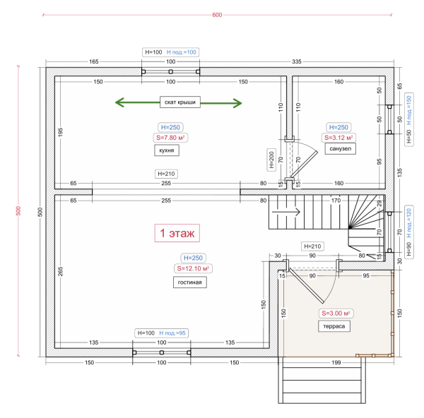 Каркасный дом Лидер-3 6x5 Каркасный дом Лидер-3 6x5