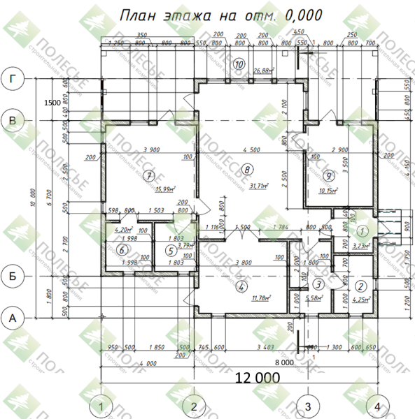 Каркасный дом Барич 10x12