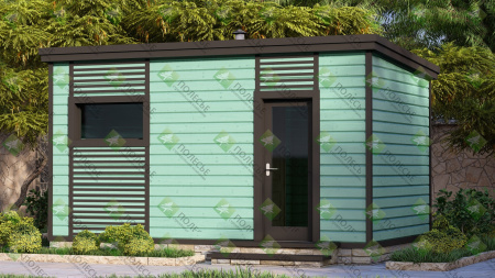 Каркасная баня Изумруд 3x5