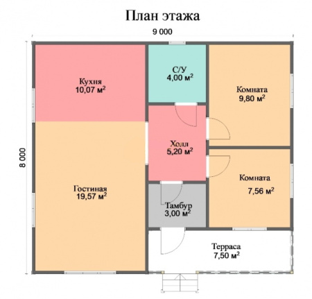 Каркасный дом Весна 8х9 Каркасный дом Весна 8х9