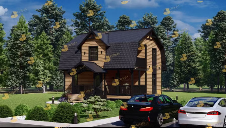 Каркасный дом Комфорт с мансардой 8х7 Каркасный дом Комфорт с мансардой 8х7