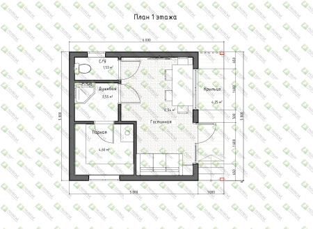 Каркасная баня Комета Барн 5x6