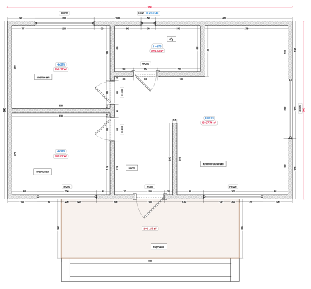 Модульный дом Фараон 9,6х8 м