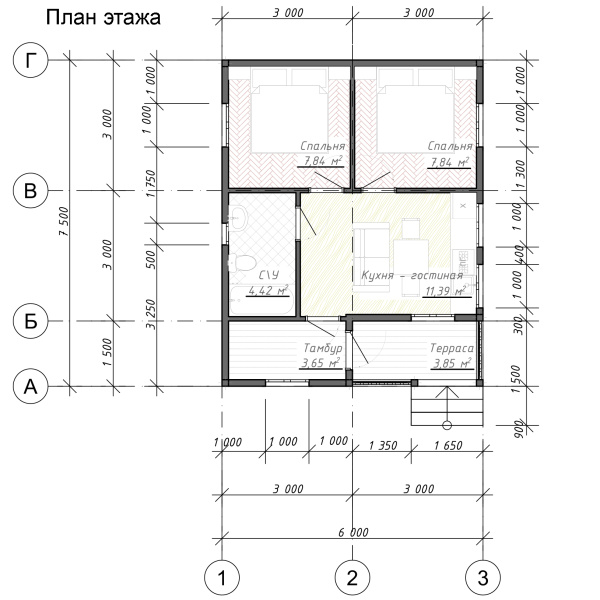 Каркасный дом Зодчий 6x8 Каркасный дом Зодчий 6x8