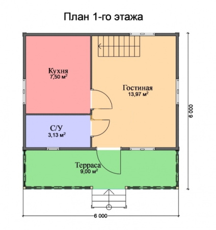 Дачный дом Престиж Мини 6х6