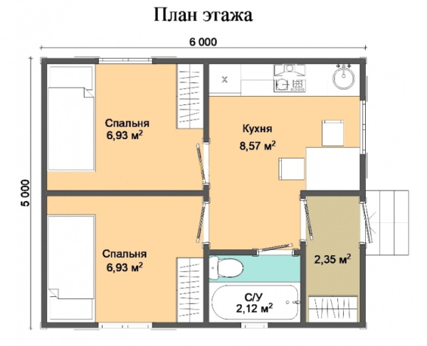 Каркасный дом Гройсен 5x6 Каркасный дом Гройсен 5x6