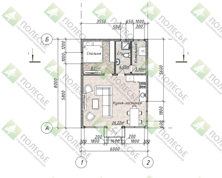 Дачный дом Орбита-48 6х8