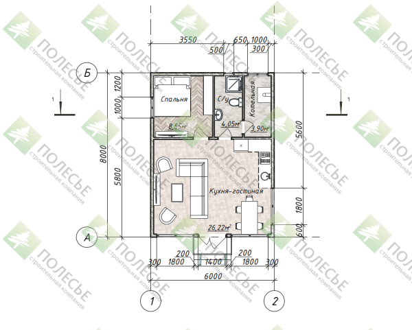 Дачный дом Орбита-48 6х8