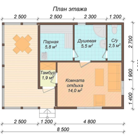 Баня Кристина 6x8 Баня Кристина 6x8