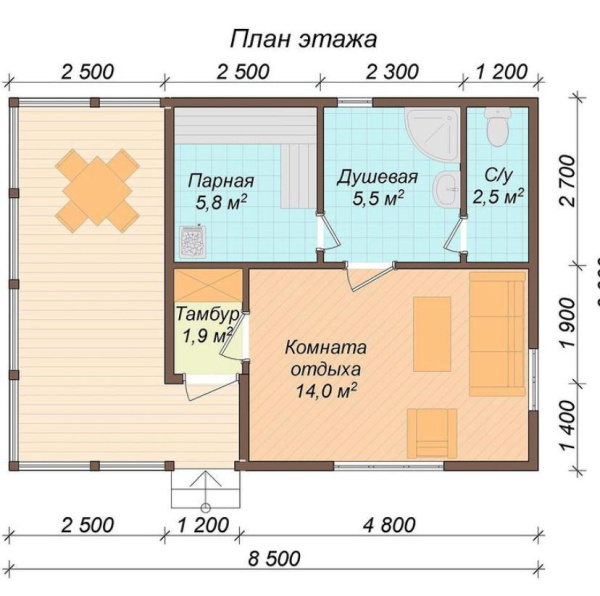 Баня Кристина 6x8 Баня Кристина 6x8