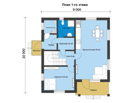 Каркасный дом Слобода 10x9