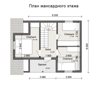 Каркасный дом Канцлер-2 6x8