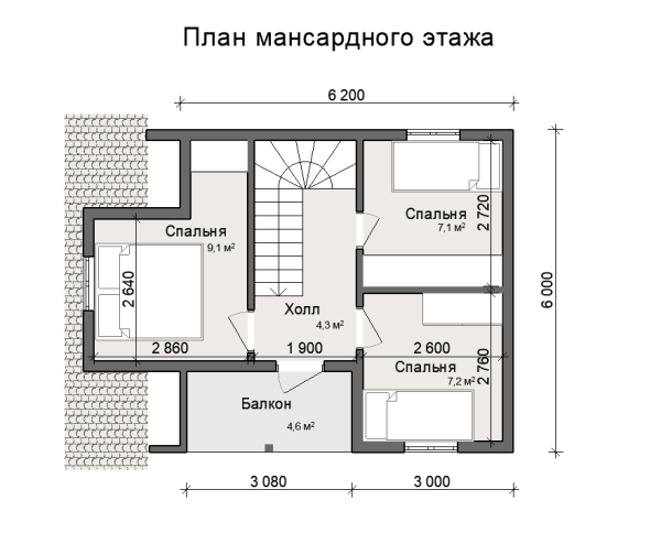 Каркасный дом Канцлер-2 6x8