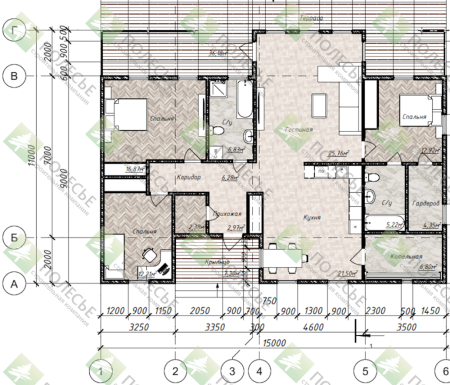 Каркасный дом Барин 15x11