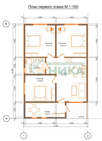 Каркасный дом Орион Барн 8x12