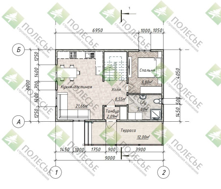 Каркасный дом Эдем 6х9