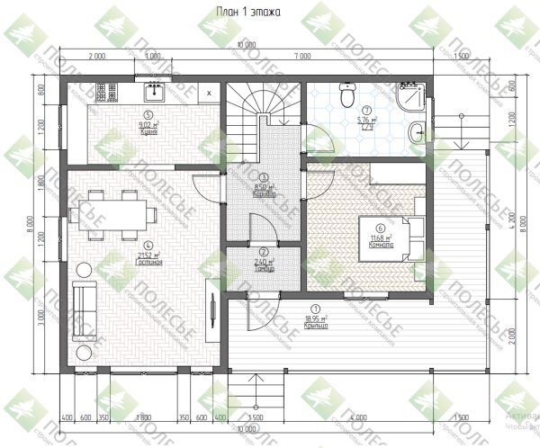 Каркасный дом София 8х10