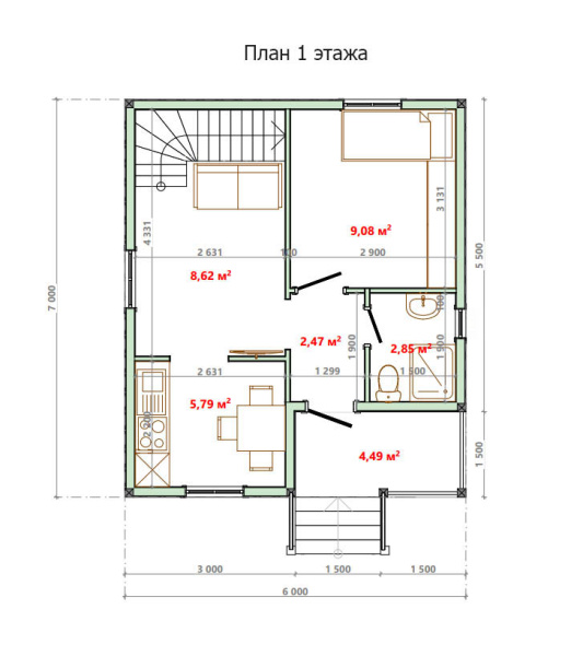 Дачный дом Русский 6х7 Дачный дом Русский 6х7