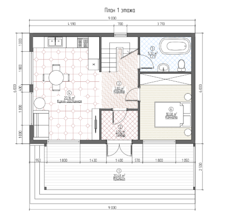 Дачный дом Михаил 9x6 Дачный дом Михаил 9x6