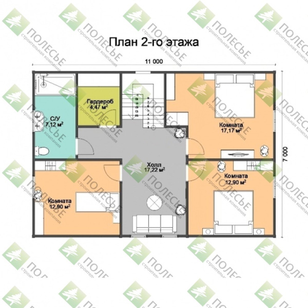 Каркасный дом Женева 7х11