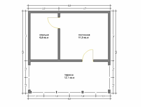Каркасный дом Оптима 6x6 Каркасный дом Оптима 6x6