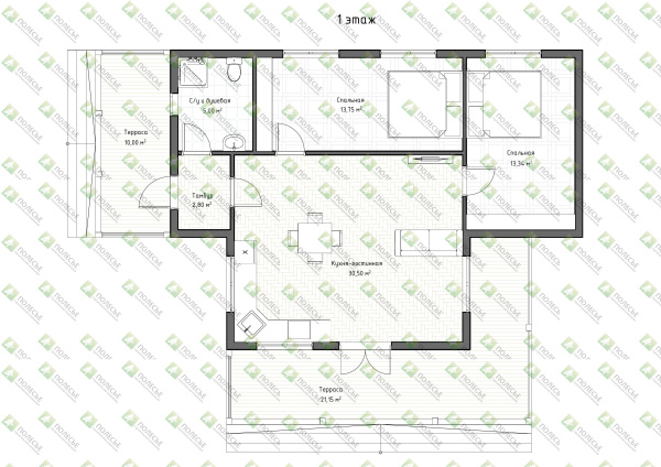 Каркасный дом Стиляга 10х11