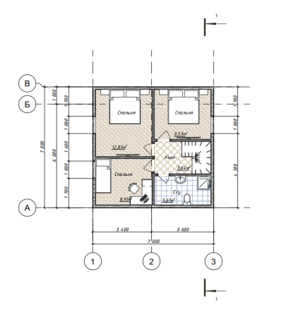 Каркасный дом Севастополь 7х7