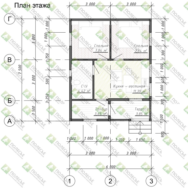 Каркасный дом Зодчий 6x8