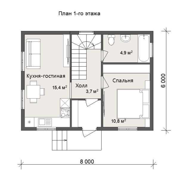 Дачный дом Атлант 6х8