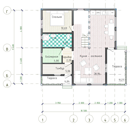 Каркасный дом Венера-2 10x10