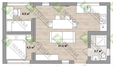 Дачный дом Андрей 5x8,5м
