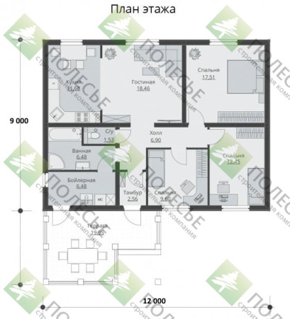 Каркасный дом Чингизхан 9x12